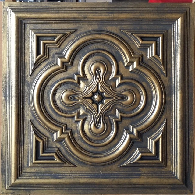 Ceiling tile Faux tin ancient gold decor restaurant wall panel PL36 10pcs/lot