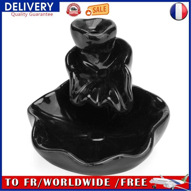 Lotus Ceramic Censer Smog Backflow Office Home Decor (Incense Burner-B)