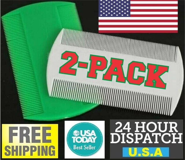 2X Double Sided Nit Combs Head Lice Detection pet dog cat flea peine para piojos