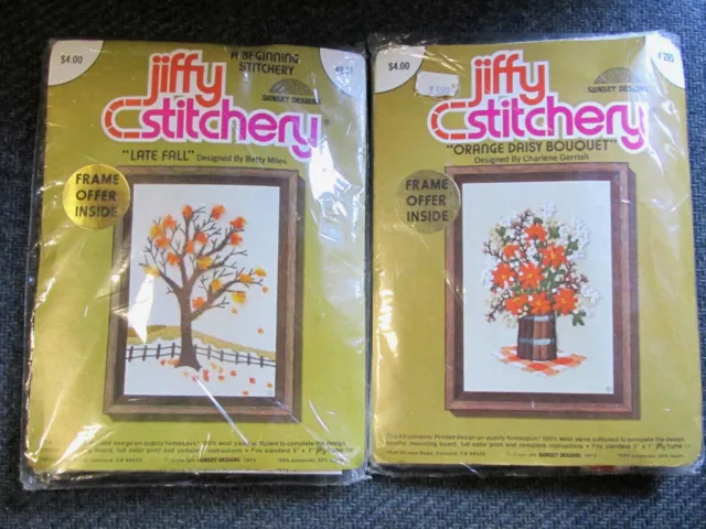 Nuevo Lote de 2 Kits de Costura Jiffy de Colección - Finales del Otoño #851 y Naranja Flor #285