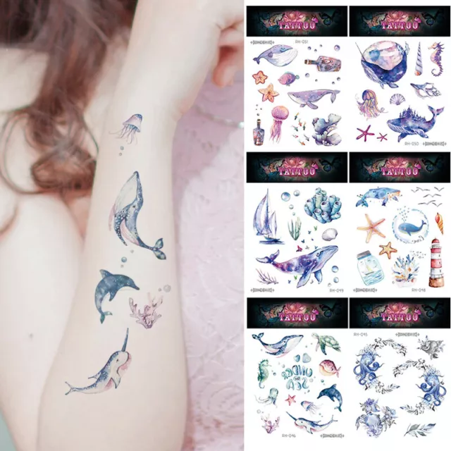 Tatouage Temporaire Autocollants Marine Séries Faux Pour Boy Filles Enfants Bo *