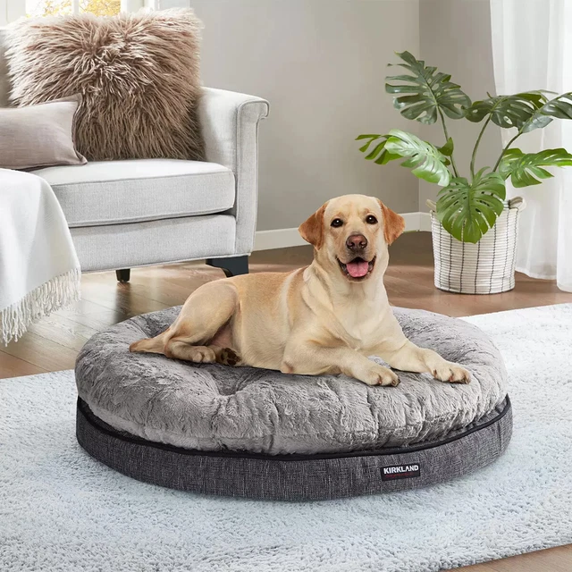KIRKLAND SIGNATURE 102CM Round Pillow Orthopaedic Dog Bed in 6 Colours