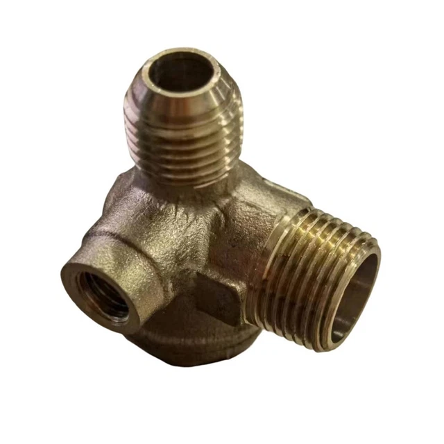 Clapet Anti-Retour Compresseur Laiton 20x16x10mm - 3 Ports Filetés Mâle