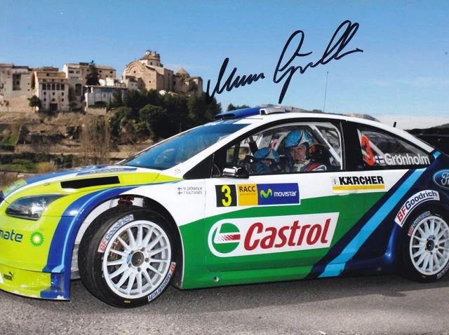 Marcus Gronholm World Rally Champion WRC Signed Photo Display Mount A4 Poster
