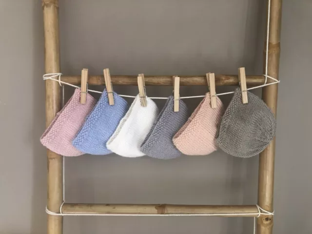 Bonnet de Naissance Bébé  Fait Main en Laine Deluxe Mérinos Cachemire Soie