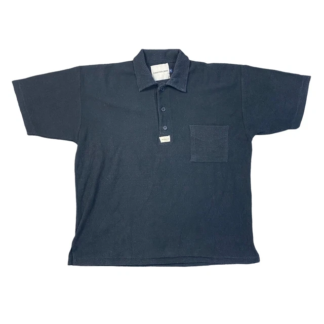 T-shirt blu Calvin Klein blu navy manica corta a costine uomo XL
