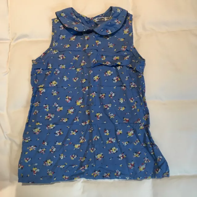 johnnie b boden blue ditsy floral Peter Pan sleeveless shirt age 13-14 years