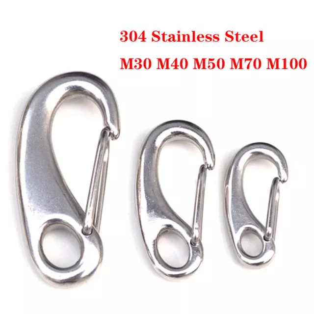 304 Stainless Steel Key Buckle Snap Spring Clip Hook Backpack Carabiner M30-M100