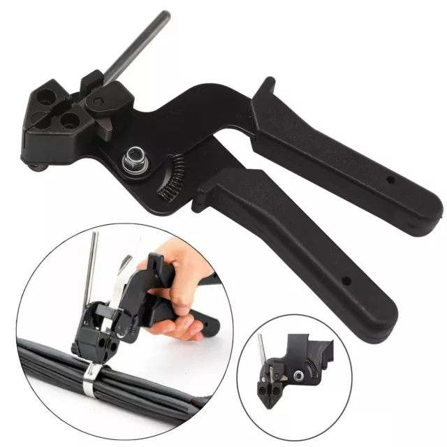 Metal Stainless Steel Cable Tie Fasten Gun Pliers Crimper Tensioner Cutter