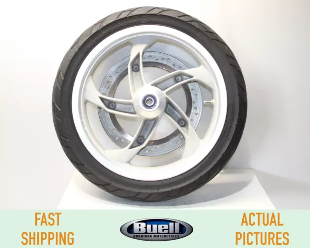 2000 - 2009 Buell Blast P3 Front Wheel Rim W/ Brake Rotor Disk & Tire 100/80-16