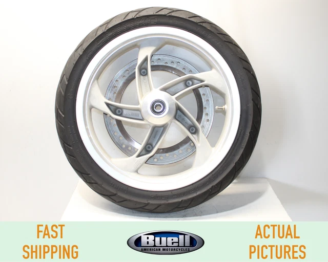 2000 - 2009 Buell Blast P3 Front Wheel Rim W/ Brake Rotor Disk & Tire 100/80-16