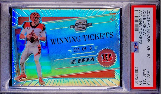 POP 12 PSA 10 RC Joe Burrow 2020 Contenders Optic Rookie Winning Ticket Prizm SP