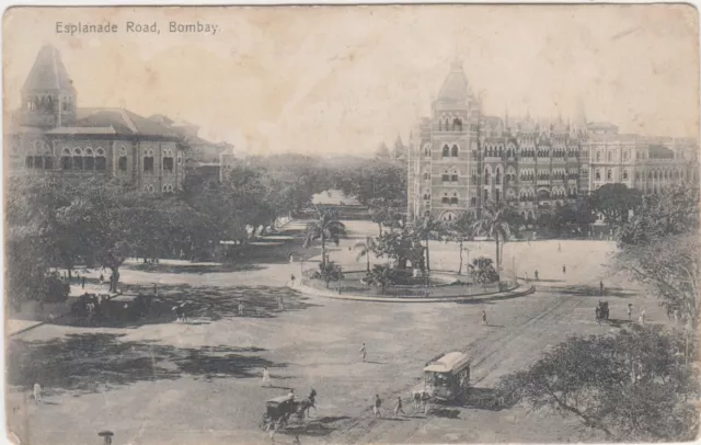 Bombay,INDIA,Esplanade Road,Trolley Car,c.1898-1906