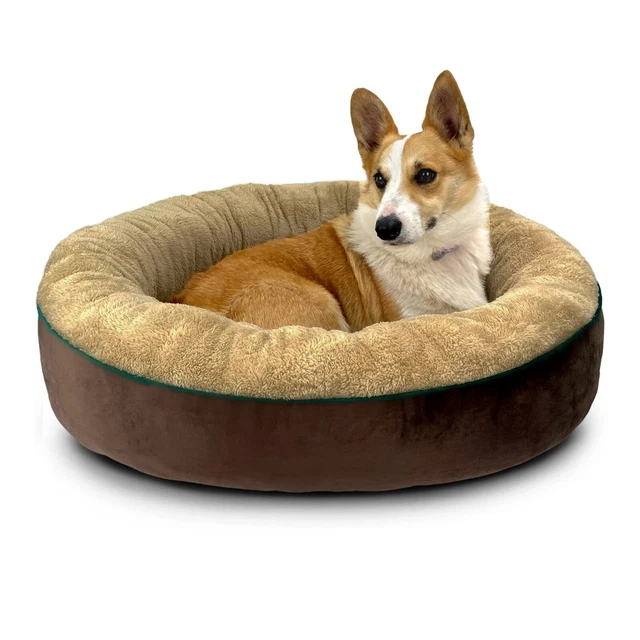 Round Plush Fluffy Warm Donut Puppy Pet Cuddler Dog Cat Cushion Bed 21" x 21"