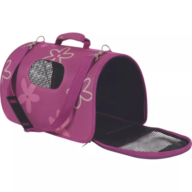 Panier de transport Flower L couleur prune pour chat ou chien max 8 kg