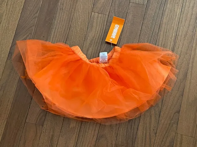 New Gymboree Girls Halloween Orange Tulle Tutu Skirt Size 18-24 months