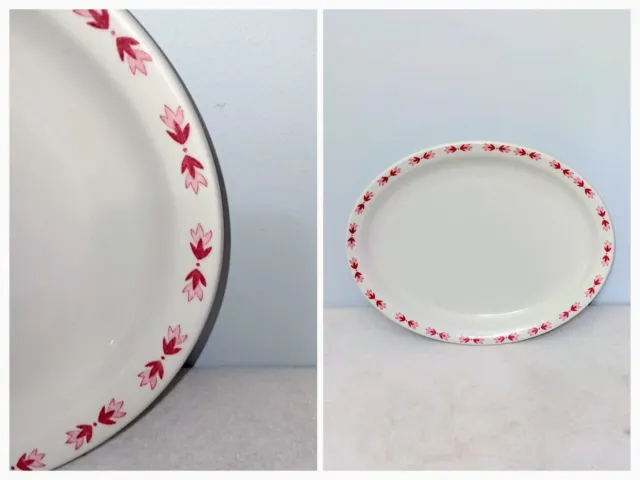 Vintage SP&S Railroad Shenango China Restaurant Ware Red Leaves 13" Oval Platter