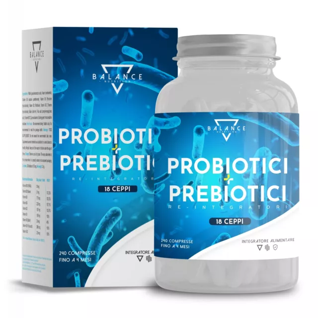 PROBIOTICI E PREBIOTICI - 240 CAPSULE | Probiotici per Intestino |
