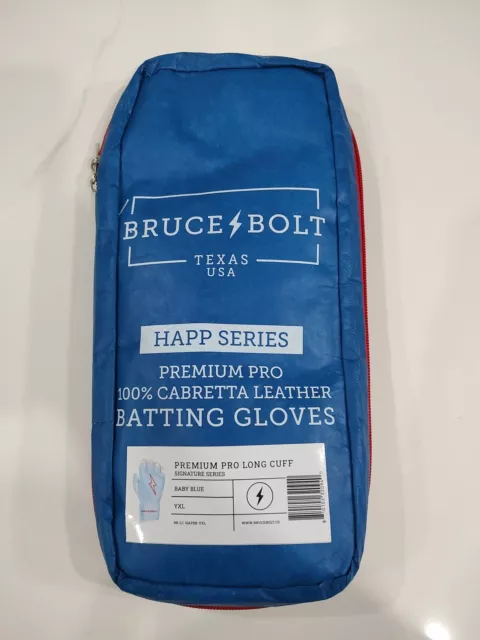 Bruce Bolt Premium Pro Happ Series Long Cuff Baby Blue Youth Extra Large - New