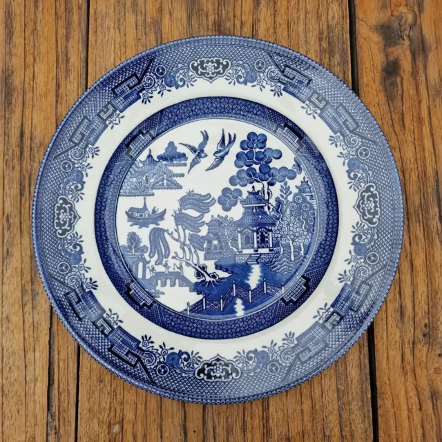 Churchill Willow Pattern Blue & White Dinner Plate 9.5" diameter - VGC