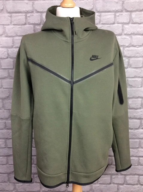 NIKE MENS UK M Green Tech Fleece Windrunner Thermal Hoodie Hoody