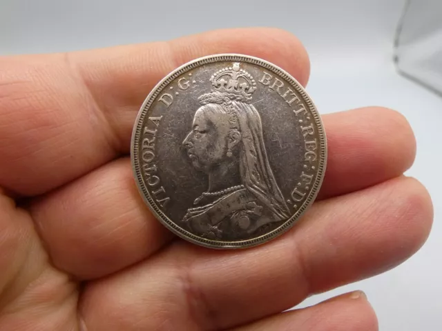 Collectable 1887 Queen Victoria Sterling Silver Full Crown Coin