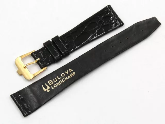 Watch Strap Bulova With Buckle Original Vintage Style Size 18mm/14mm Black