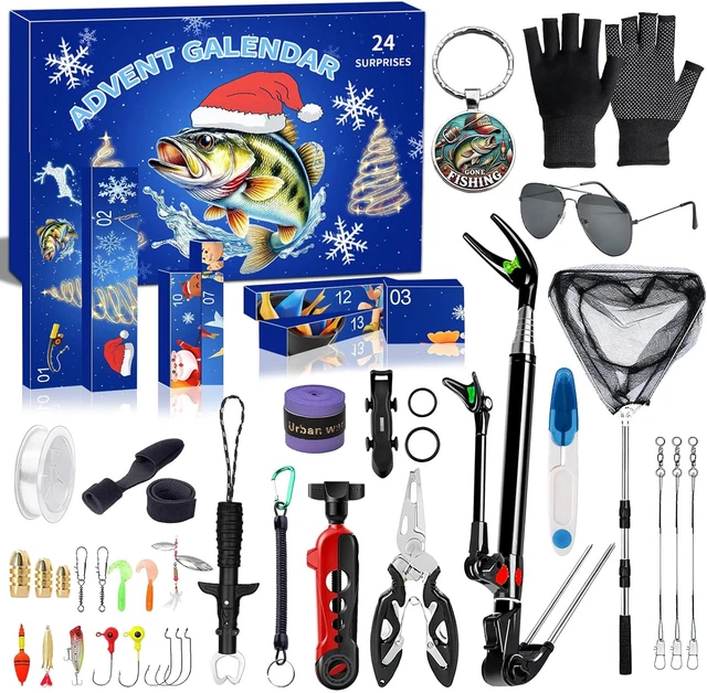 Calendario dell'Avvento 2025 per pescatori - 24 giorni di sorprese, esche e accessori | Set regalo di Natale, Sfida di pesca | Leroy Merlin