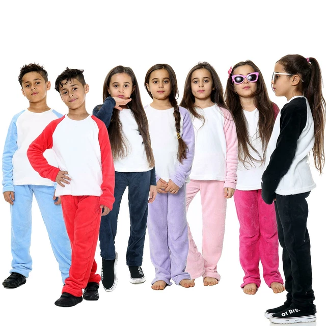 Pigiama bambini bambine ragazzi pigiami pile morbido 2 pezzi set flanella