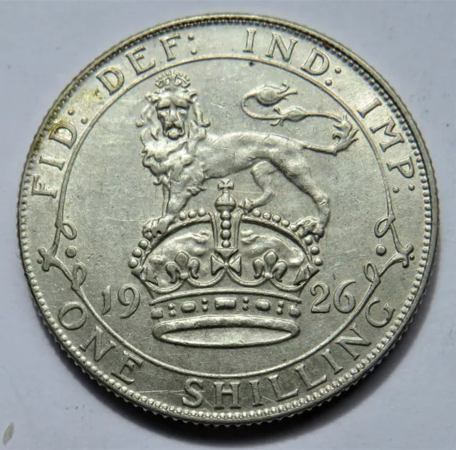 1926 King George V Silver Shilling Coin - Great Britain 3