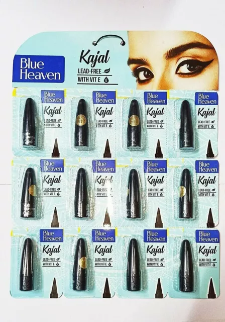 12xBlue Heaven Traditional Indian Kajal Black Kohl Eyeliner origional Large Size