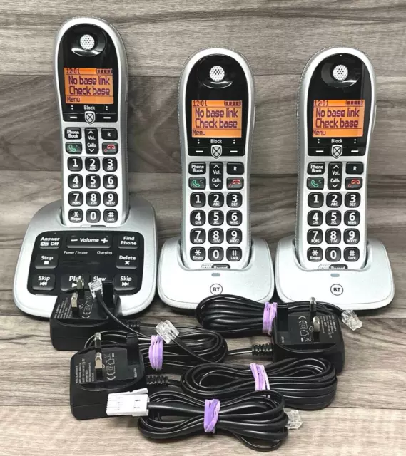 BT BT4600 Big Button Trio Cordless Landline Phone Answer Machine Call Blocker