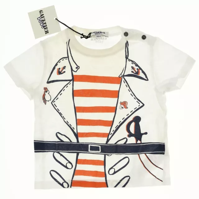 Junior Gaultier Boy's White 'Salif Pirate' T-Shirt Sz 18M 143500