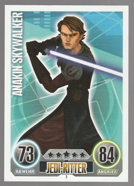Star Wars Force Attax Serie 1 Anakin STAR WARS CLONE Serie 1 Basic-Karte Anakin Skywalker 1 Force Attax