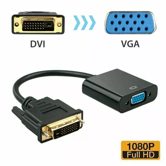 DVI-D 24+1 Pin Male to VGA 15Pin Female Active Cable Adapter Converter Connector