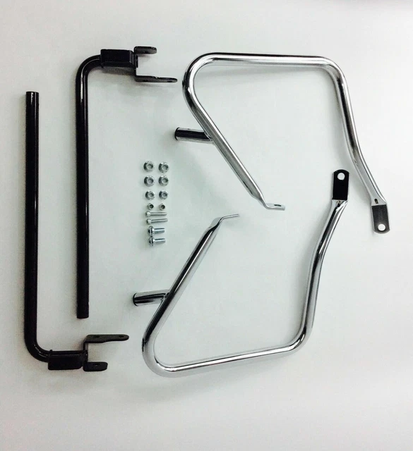 NEW CHROME HARLEY touring SADDLEBAG BAGS CRASH BARS GUARD mount support