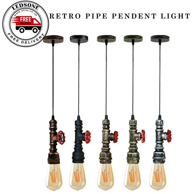 Plafonnier Vintage Industrielle Lampe de Plafond Tub Tuyau en Métal Lampe suspension pour Salon