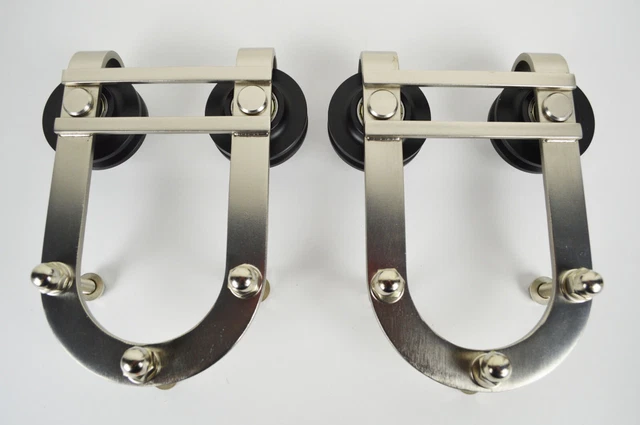 Contemporary Style Barn Door 6.6 ft Rail Roller Horseshoe Track Hardware Kit