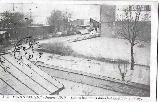 CPA carte postale ancienne PARIS inondé 1910 quartier de Bercy