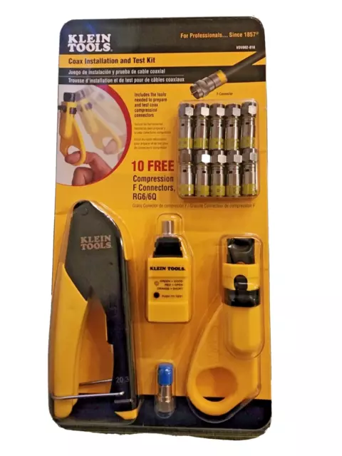 Klein Tools VDV002-818 Coax Cable Installation and Test Kit with Crimp Tool
