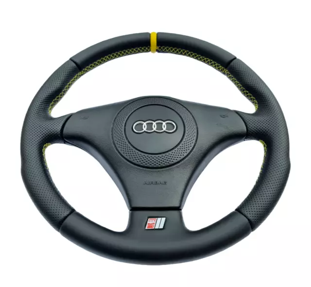 Audi A4 S4 B5 80 A6 S6 4B A8 S8 D2 S-Line New Leather Steering Wheel Yellow New