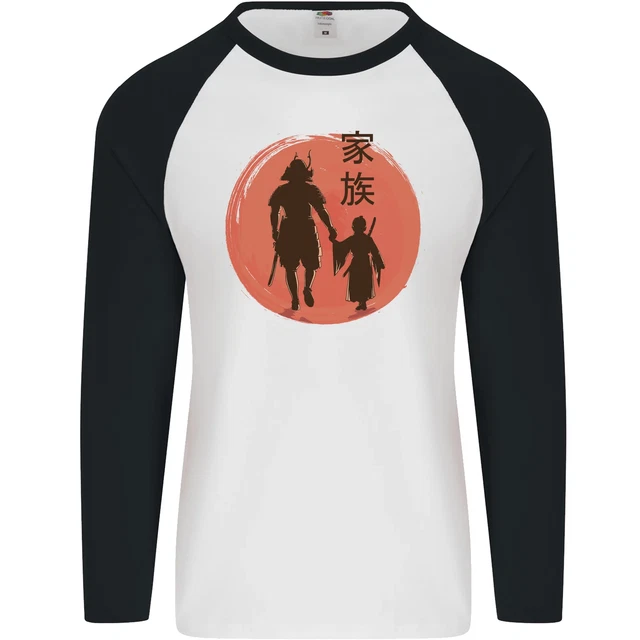 Maglietta da baseball Samurai Dad Son Fathers Day MMA arti marziali da uomo L/S