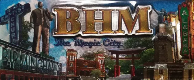 Birmingham Alabama BHM The Magic City with Raised Icon Fridge Magnet