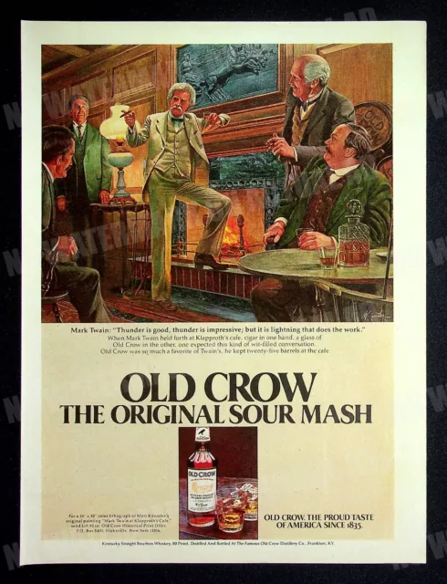 Old Crow Whiskey Whisky 1980 Trade Print Magazine Ad Alcohol Poster ADVERT