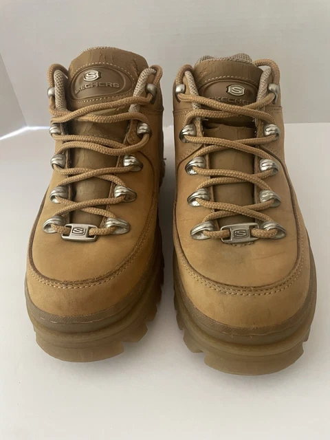 Vintage Y2K Skechers Jammers Brown Boots Womens 8.5 Platform Grunge Chunky Retro