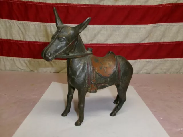 Antique- Cast Iron- "Donkey" -Still Coin Bank-