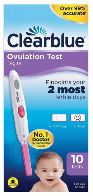 Clearblue Digital Ovulación - Fertilidad Tests - 10 Test Frote Pack - Private
