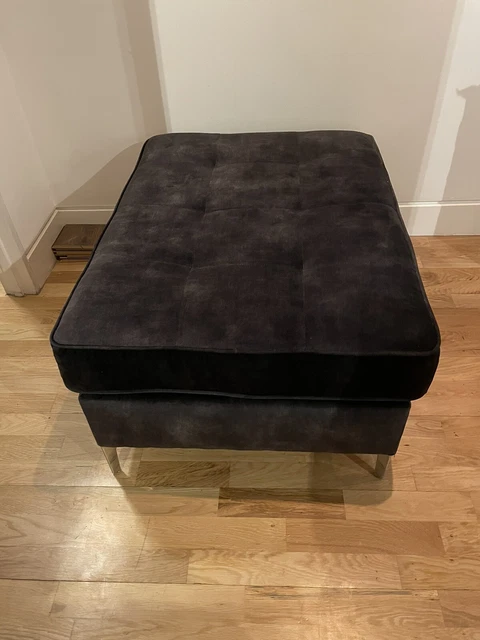 HARVEYS LOUISE REDKNAPP Icon Bold Coal Velvet Footstool 100.00