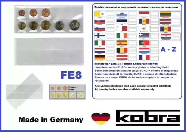 Etuis de pièces Jeux-de-pièces-en-Euros Münzschieber feuilles Kobra FE8 500 Pack