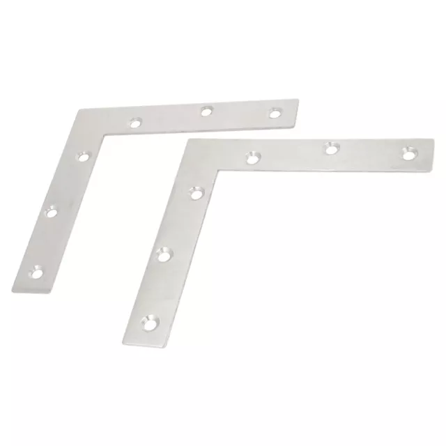 150mmx150mm Flat L Shape Corner Brace Repair Plate Right Angle Bracket 2pcs